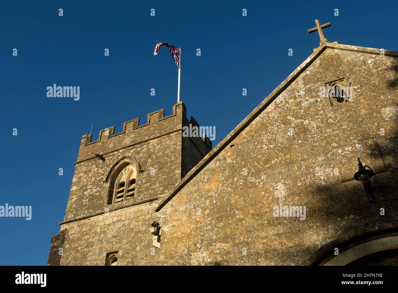 St. Michael`s and All Angels Church, Guiting Power, Gloucestershire, England, Großbritannien Stockfoto